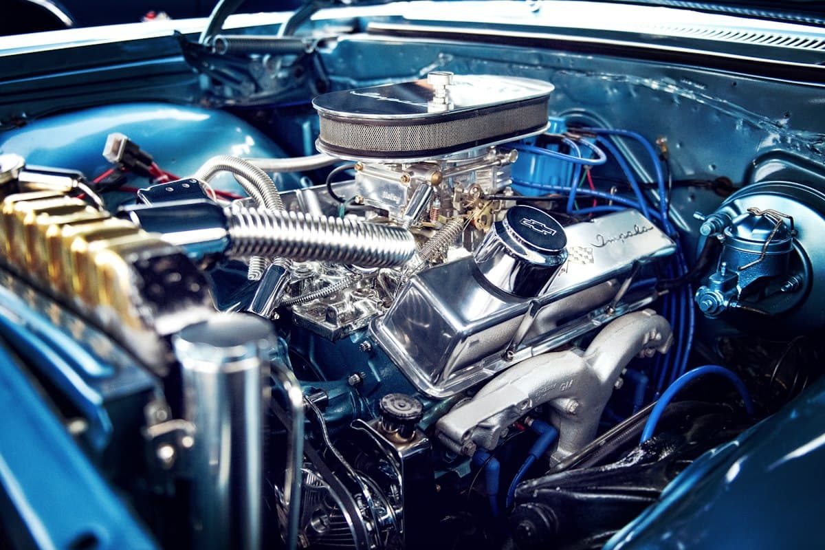 Chrome car engine